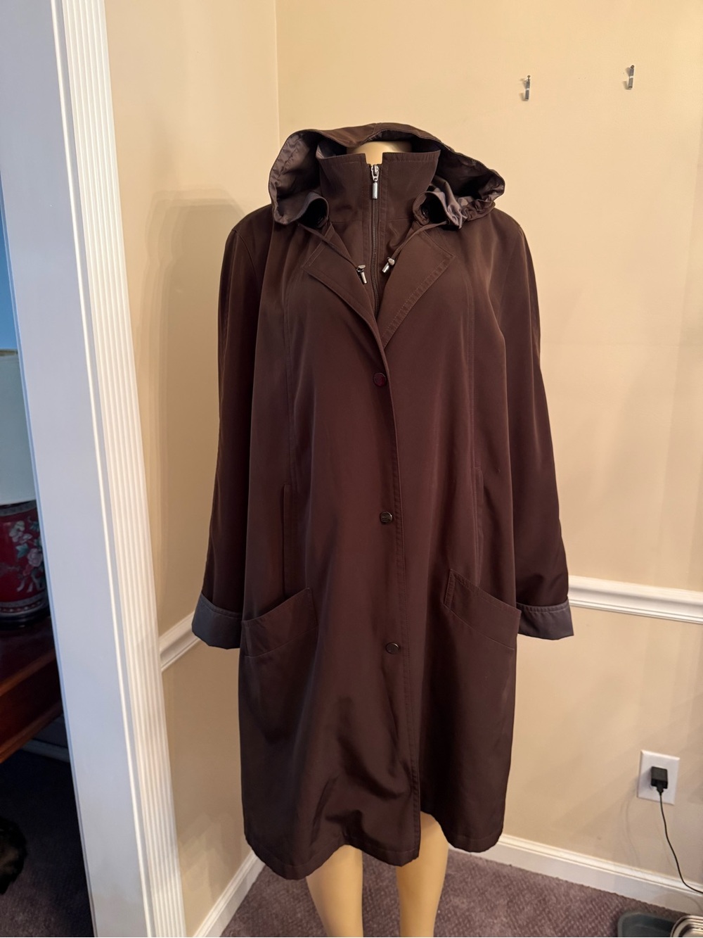 East 5th Chocolate Brown Hooded Coat Jacket XL